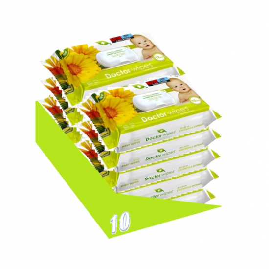 Doctor Wipes, servetele umede cu extract de galbenele, 10x72, 720 buc