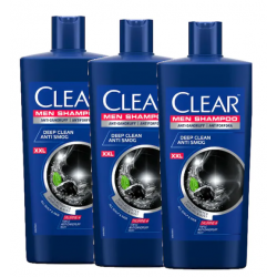 Clear Men Deep Clean, sampon anti-matreata  pentru barbati, 3 x 610 ml