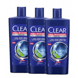 Clear Men Cool Sport , sampon anti-matreata pentru barbati, 3 x 610 ml