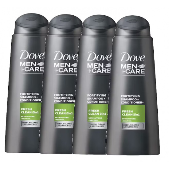 Dove Men+ Care Clean Fresh, sampon pentru par gras, 4 x 400 ml
