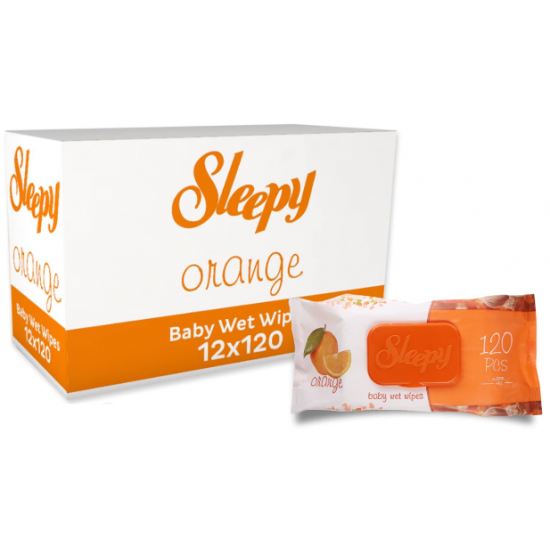 Sleepy Orange, servetele umede bebe, 12 pachete x 120, 1440 buc