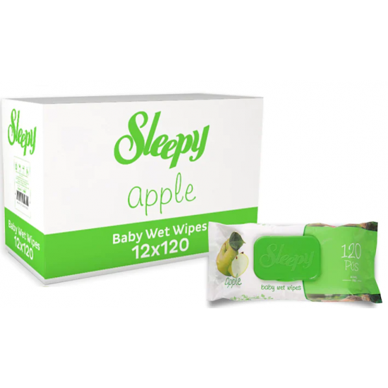 Sleepy Apple, servetele umede bebe, 12 pachete x 120, 1440 buc