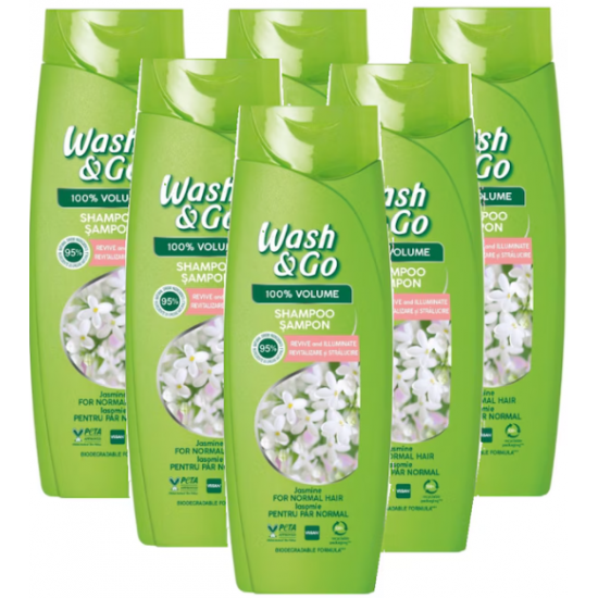 Wash and Go Volume, sampon extract de iasomie par normal, 6 buc x 180 ml