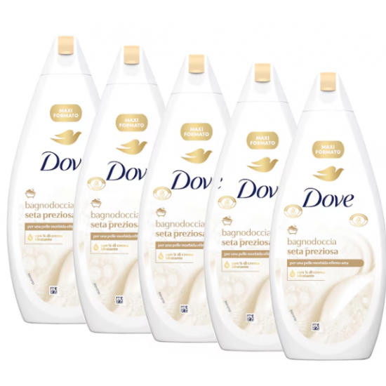 Dove Seta Preziosa, gel de dus hidratant, 5 x 450 ml