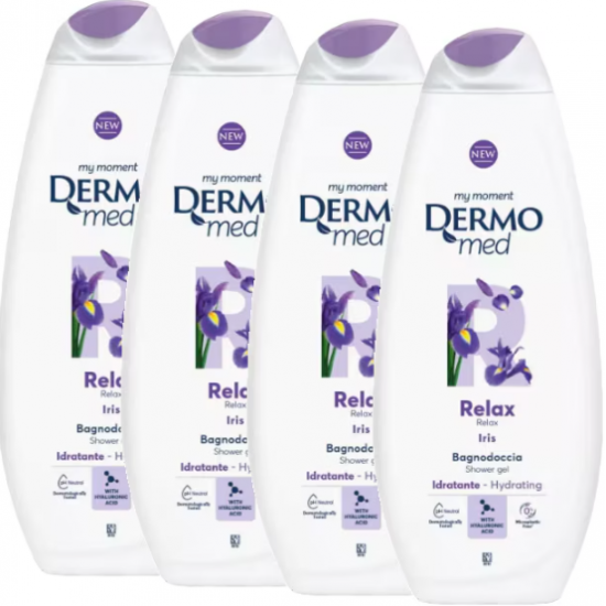 Dermomed Relax Iris, gel de dus hidratant, 4 x 750 ml