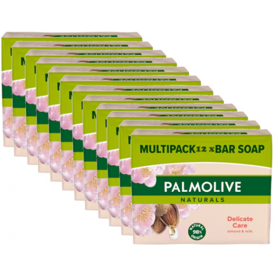Palmolive Naturals Delicate Care, sapun solid cu extract de lapte si migdale, 12x90 gr