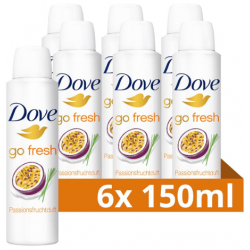 Dove Go Fresh Passion Fruit, deodorant spray femei, 6 x 200 ml