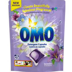 Omo Lavander & Eucalyptus, detergent rufe automat, 42 capsule