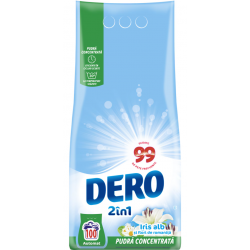 Dero 2in1 Iris Alb, detergent de rufe pudra, 7.5 kg, 100 spalari