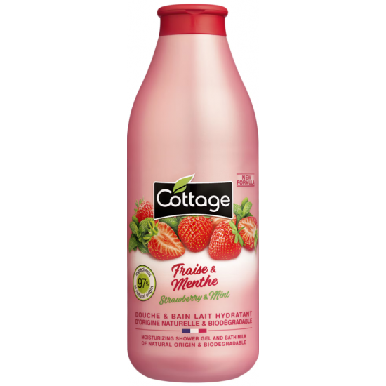 Cottage Capsuni & Menta, gel de dus hidratant, 750 ml