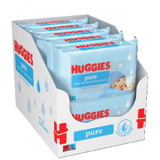 Huggies Pure, servetele umede, 10 pachete x 56, 560 buc
