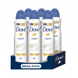 Dove Original, deodorant spray cu 1/4 crema hidratanta, 48h protectie, 6 x 250 ml