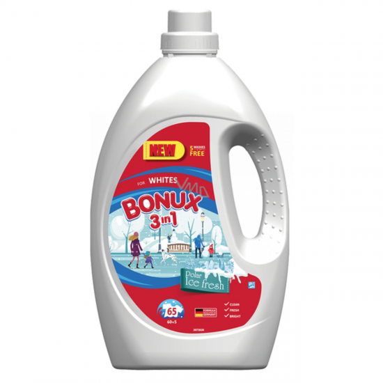 Bonux 3in1 Ice Fresh, detergent rufe lichid, 65 spalari, 3.575 L