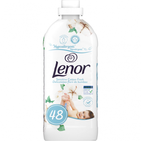 Lenor Sensitive, balsam de rufe hipoalergenic, 48 spalari, 1.2 L