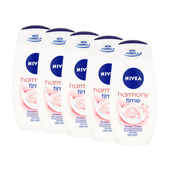 Nivea Harmony Time, gel de dus hidratant  5x250 ml