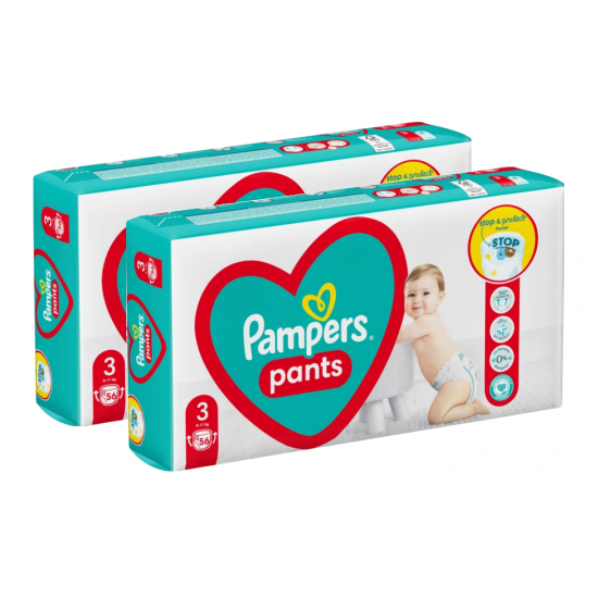 Pampers Pants, scutece marimea 3, 6-11 kg, 2 pachete x 56, 112 buc