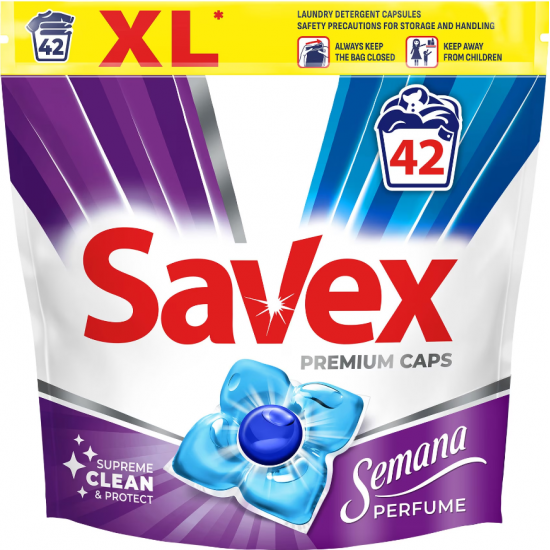 Savex Premium Caps Semana Perfume, detergent rufe automat, 42 capsule