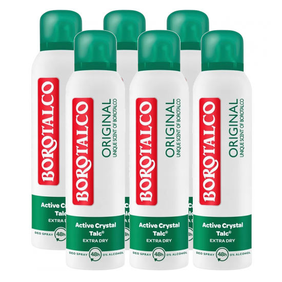 Borotalco Original, deodorant spray unisex, 6 buc x 150 ml