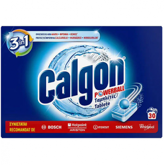 Calgon 3in1 Powerball, tablete anticalcar, 30 buc