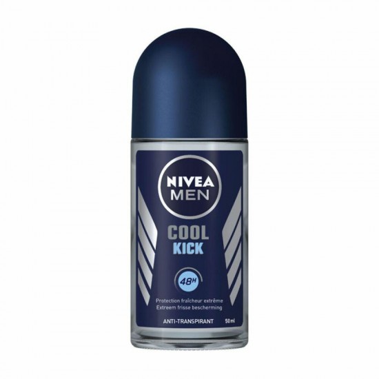 Nivea Cool Kick, antiperspirant roll-on pentru barbati, 48h protectie, 50 ml
