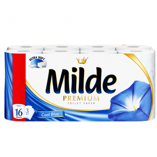 Milde Premium Cool Blue, hartie igienica 3 straturi, 16 role