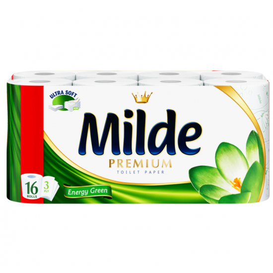 Milde Premium Energy Green, hartie igienica 3 straturi, 16 role