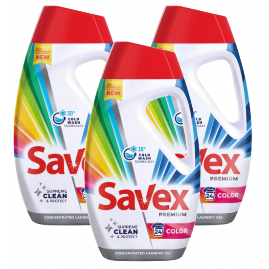 Savex Color, detergent rufe automat lichid, 3 buc x 1.08 L, 72 spalari