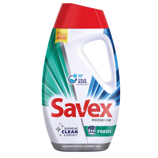 Savex Supreme Clean Fresh, detergent rufe lichid, 24 spalari, 1.08 L
